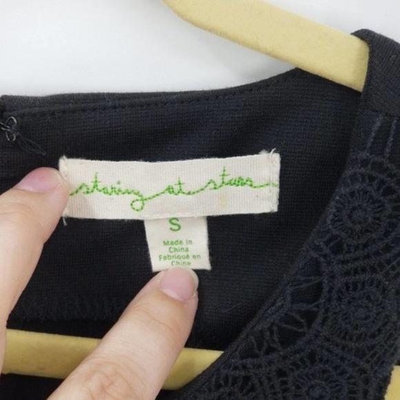 Urban Outfitters Staring At Stars Black Embroidered Lace Peplum Top Black Size S - Picture 4 of 7